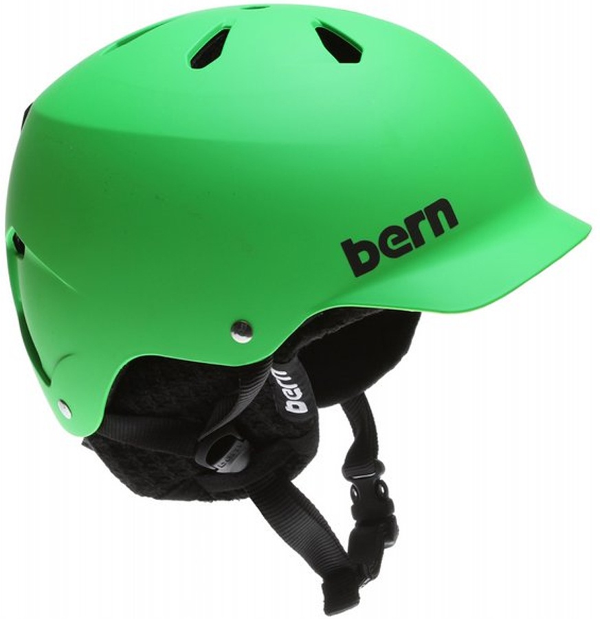 Bern Watts EPS Audio Winter Snowboard Helmet, M/L, Neon Green